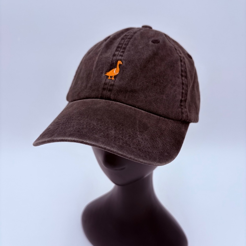 H&M Mens Gray Baseball Cap‎ Dad Hat Embroidered Duck One Size Adjustable Strap